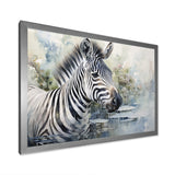 Zebra Watercolor Elegance This - White Zebra Wall Art