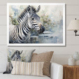 Zebra Watercolor Elegance This - White Zebra Wall Art