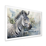 Zebra Watercolor Elegance This - White Zebra Wall Art