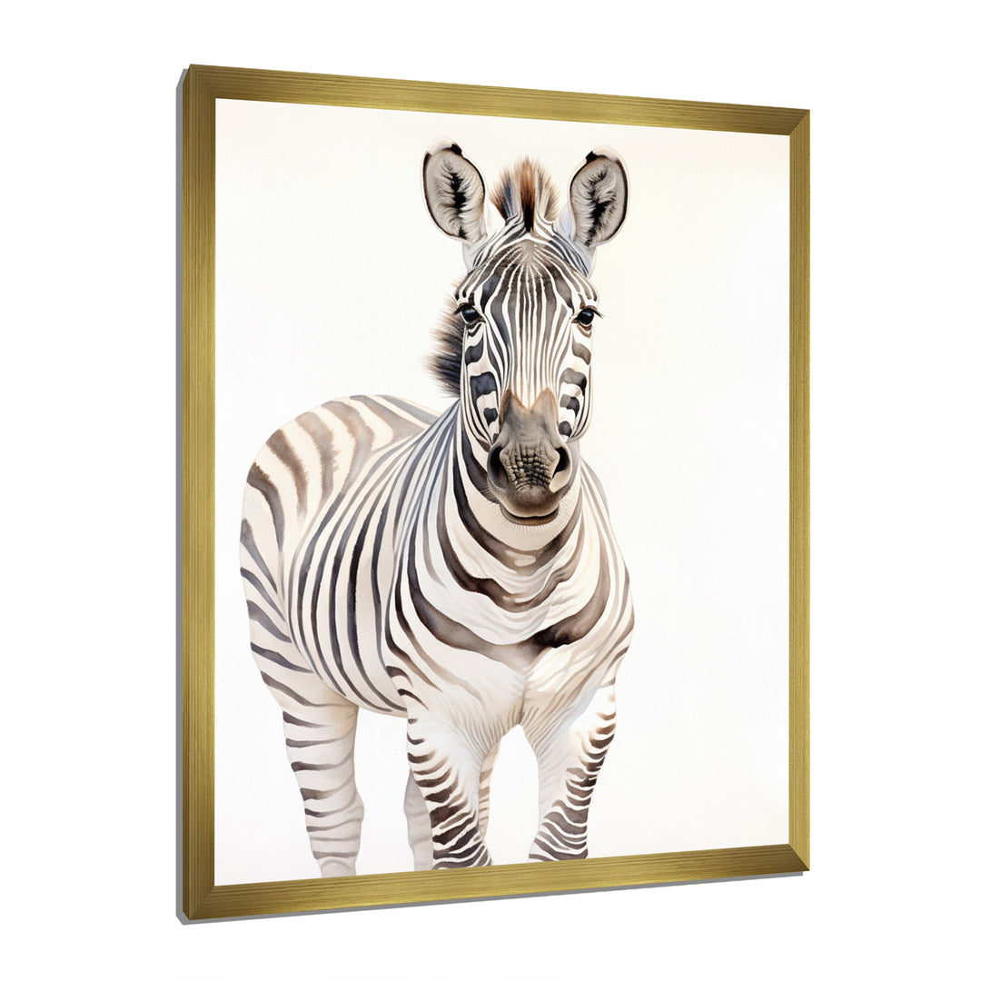 Zebra Watercolor Zebra This - Zebra Framed Canvas Art