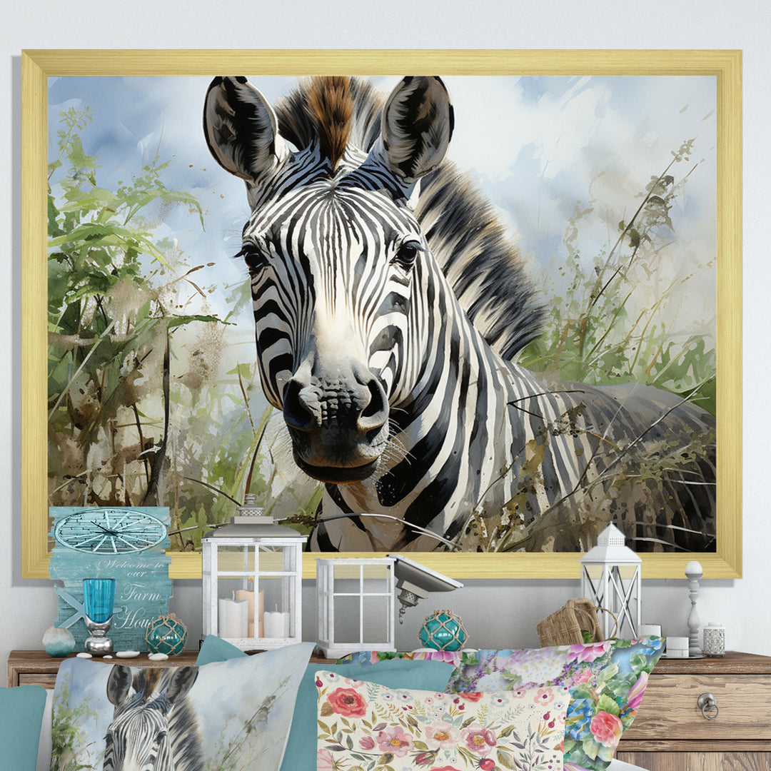 Zebra Stripes In Jungle - Zebra Bedroom Wall Art