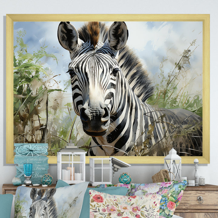 Zebra Stripes In Jungle - Zebra Bedroom Wall Art