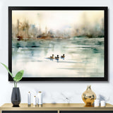 Ducks in Pond I - Animals Canvas Wall Art