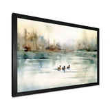 Ducks in Pond I - Animals Canvas Wall Art