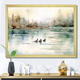 Ducks in Pond I - Animals Canvas Wall Art