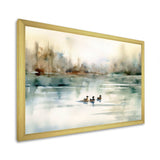 Ducks in Pond I - Animals Canvas Wall Art