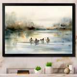 Ducks in Pond II - Animals Canvas Wall Art