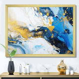 Blue and Gold Luxury Abstract Fluid Art IV - Abstract Canvas Wall Art