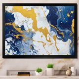 Blue and Gold Luxury Abstract Fluid Art XI - Abstract Canvas Wall Art