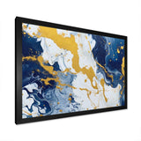 Blue and Gold Luxury Abstract Fluid Art XI - Abstract Canvas Wall Art