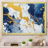 Blue and Gold Luxury Abstract Fluid Art XI - Abstract Canvas Wall Art