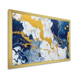 Blue and Gold Luxury Abstract Fluid Art XI - Abstract Canvas Wall Art