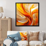 Orange Abstract Warm Fractal Design VII - Abstract Canvas Wall Art