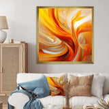 Orange Abstract Warm Fractal Design VII - Abstract Canvas Wall Art