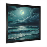 Super Moon Over The Sea IV - Beach Canvas Wall Art