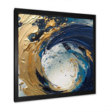 Dark Blue and Gold Strokes VI - Abstract Canvas Wall Art