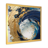 Dark Blue and Gold Strokes VI - Abstract Canvas Wall Art