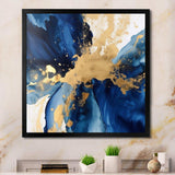 Dark Blue and Gold Strokes VIII - Abstract Canvas Wall Art