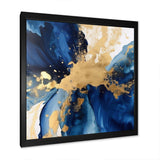 Dark Blue and Gold Strokes VIII - Abstract Canvas Wall Art