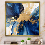 Dark Blue and Gold Strokes VIII - Abstract Canvas Wall Art