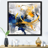 Dark Blue and Gold Strokes XIV - Abstract Canvas Wall Art