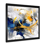 Dark Blue and Gold Strokes XIV - Abstract Canvas Wall Art