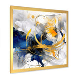 Dark Blue and Gold Strokes XIV - Abstract Canvas Wall Art