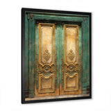 Old Wooden Door With Carvings in Paris, France VI - Farm Canvas Wall Art