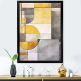 Yellow and Grey Intersecting Realities I - Abstract Canvas Wall Art