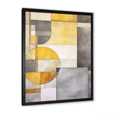 Yellow and Grey Intersecting Realities I - Abstract Canvas Wall Art