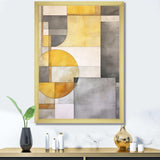 Yellow and Grey Intersecting Realities I - Abstract Canvas Wall Art