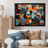 Orange Blue Geometry Unleashed I - Abstract Canvas Wall Art