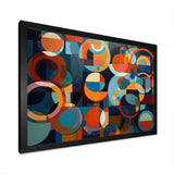 Orange Blue Geometry Unleashed I - Abstract Canvas Wall Art