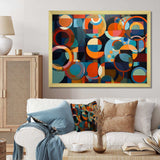 Orange Blue Geometry Unleashed I - Abstract Canvas Wall Art