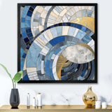 Gold Constructing Blue Realms I - Abstract Canvas Wall Art