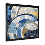 Gold Constructing Blue Realms I - Abstract Canvas Wall Art