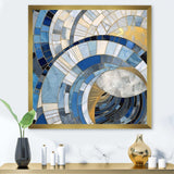 Gold Constructing Blue Realms I - Abstract Canvas Wall Art