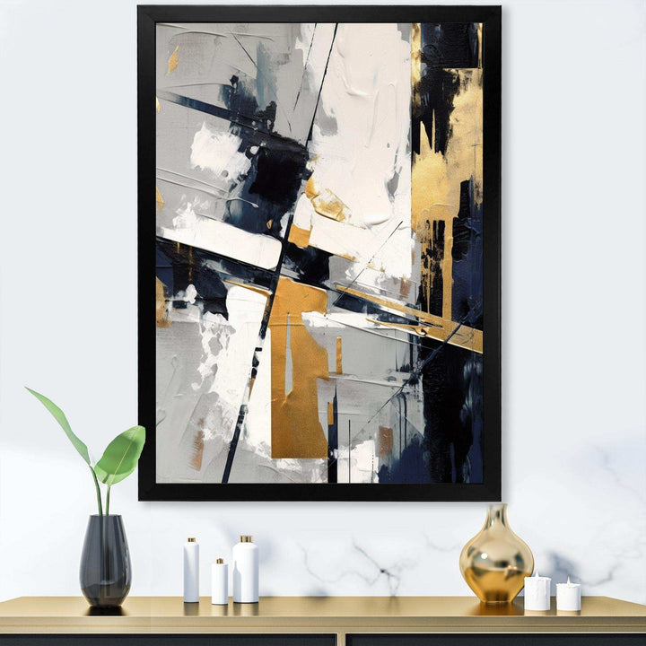 Grey and Gold Impressions Transcendent II - Abstract Canvas Wall Art