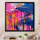 Pink and Blue Explosions Of Color - Abstract Canvas Wall Art