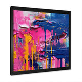 Pink and Blue Explosions Of Color - Abstract Canvas Wall Art