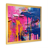 Pink and Blue Explosions Of Color - Abstract Canvas Wall Art