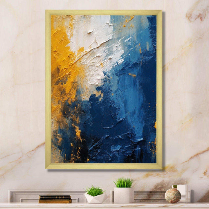 Blue and Yellow Intuitive Expressions I - Abstract Canvas Wall Art