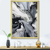 Black and Grey Harmony In Chaos - Abstract Canvas Wall Art