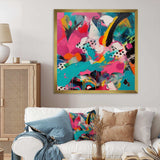 Pink and Turquoise Abstract Enigma II - Abstract Canvas Wall Art