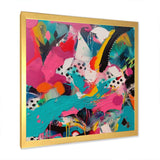 Pink and Turquoise Abstract Enigma II - Abstract Canvas Wall Art