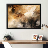 Brown and Cream Abstract Fluidity - Abstract Canvas Wall Art