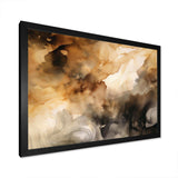 Brown and Cream Abstract Fluidity - Abstract Canvas Wall Art