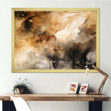 Brown and Cream Abstract Fluidity - Abstract Canvas Wall Art