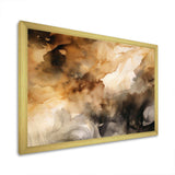 Brown and Cream Abstract Fluidity - Abstract Canvas Wall Art