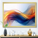 Orange Blue Fractal Fluidity I - Abstract Canvas Wall Art